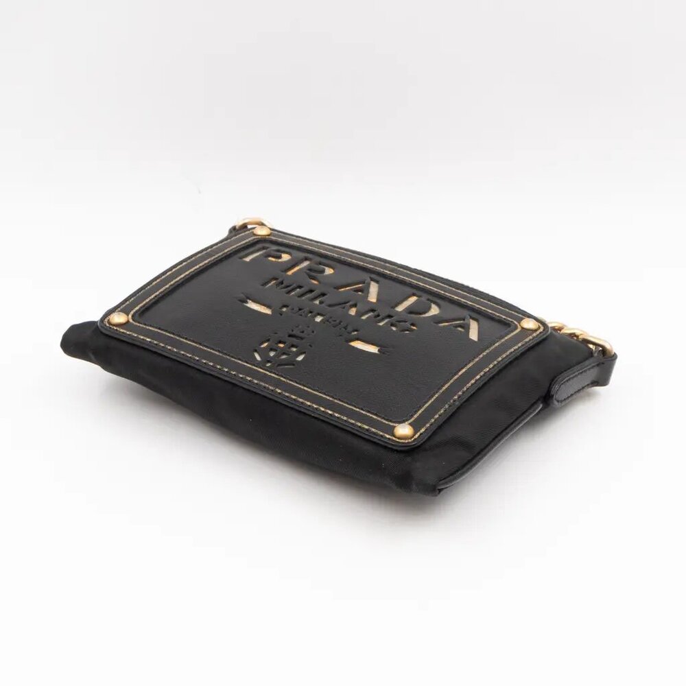 Prada Tessuto Oro Nylon Cutout Crossbody, Rare - Picture 7 of 15